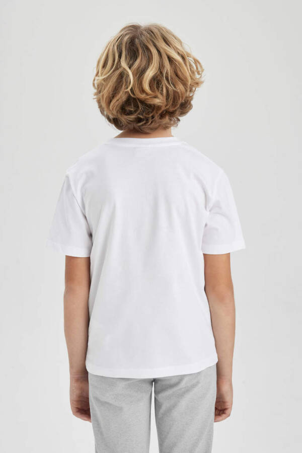 White Short Sleeve Bike Collar T-Shirt for Boys - 14