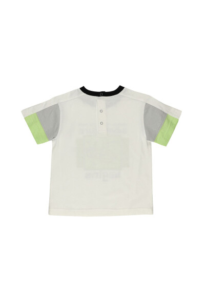 White Short Sleeve Printed T-Shirt for Baby Boys - 5