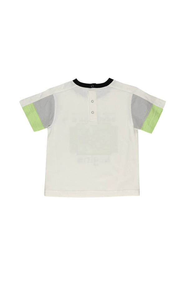 White Short Sleeve Printed T-Shirt for Baby Boys - 5