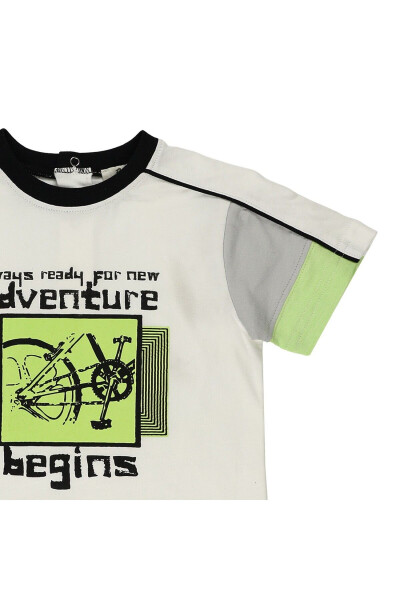 White Short Sleeve Printed T-Shirt for Baby Boys - 6