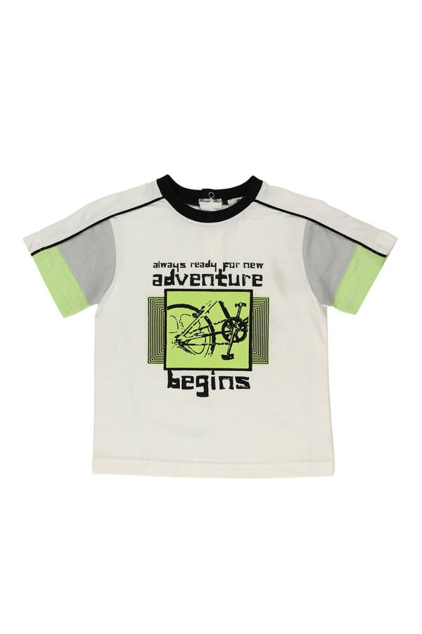 White Short Sleeve Printed T-Shirt for Baby Boys - 1