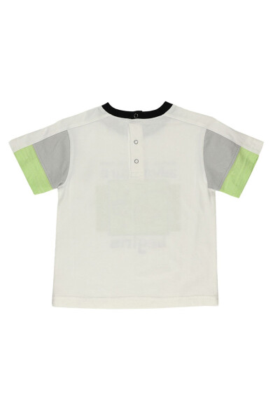 White Short Sleeve Printed T-Shirt for Baby Boys - 2