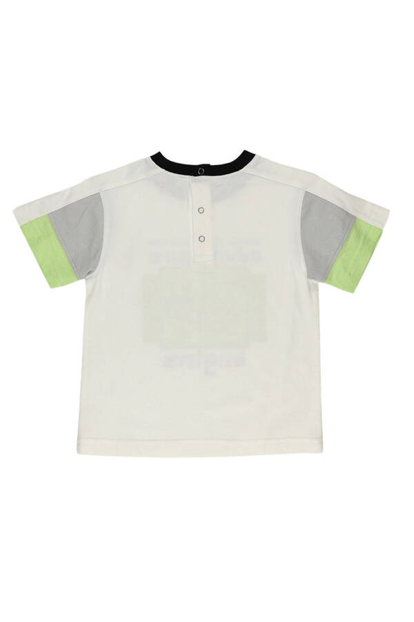 White Short Sleeve Printed T-Shirt for Baby Boys - 2