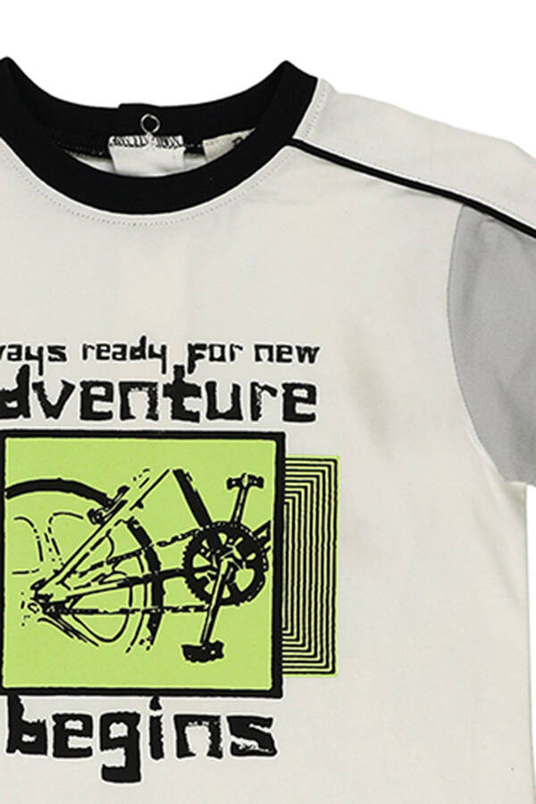 White Short Sleeve Printed T-Shirt for Baby Boys - 3