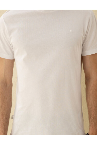 White Slim Fit Basic T-Shirt - 6