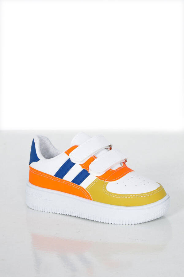 White Sneaker with Colorful Stripes for Young Kids - 2