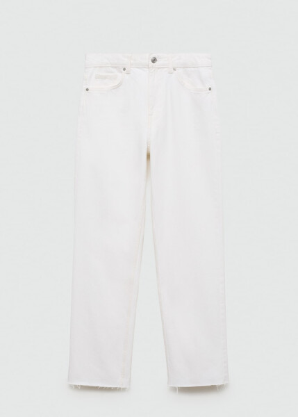 White straight-leg crop jeans - 3