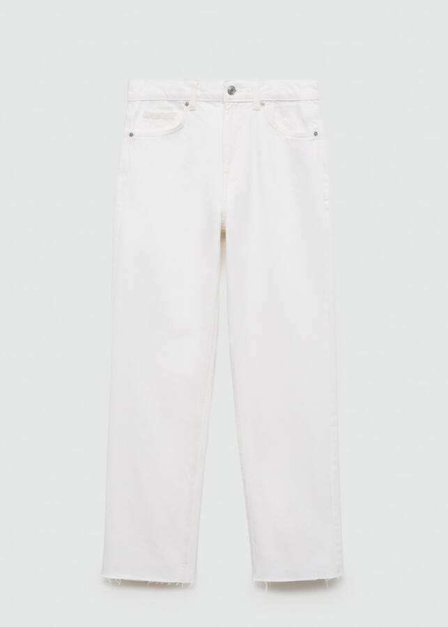 White straight-leg crop jeans - 3