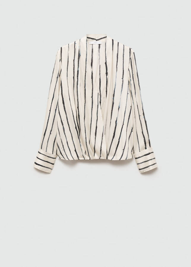 White striped envelope blouse - 1