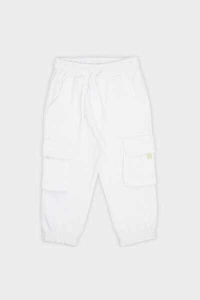 White Sweatpants with Pocket Detail for Baby Boys - 1