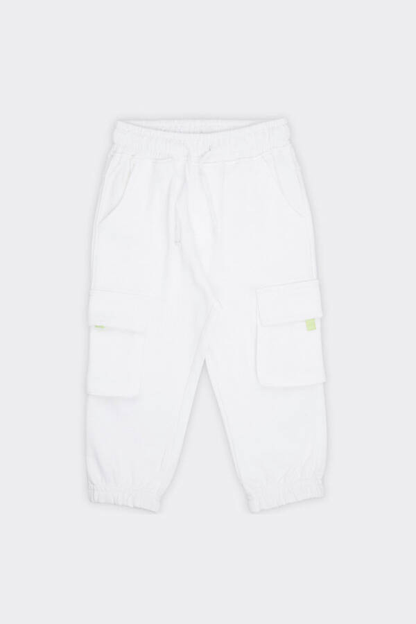 White Sweatpants with Pocket Detail for Baby Boys - 1