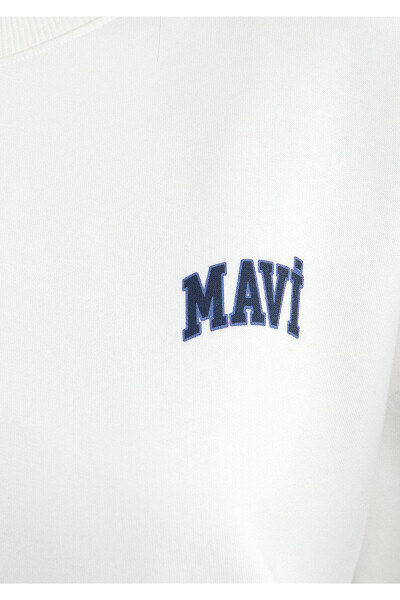 White Sweatshirt with Logo Print 1611600-81964 - 7