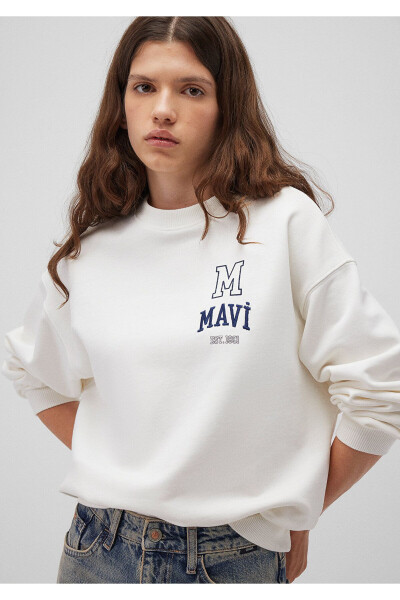 White Sweatshirt with Logo Print 1s10148-70069 - 22