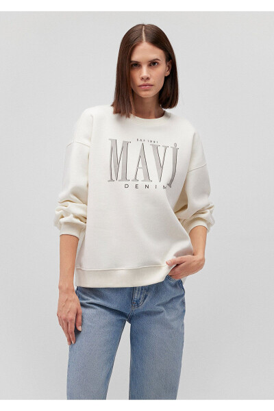 White Sweatshirt with Logo Print 1s10177-80194 - 20