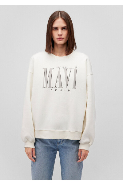 White Sweatshirt with Logo Print 1s10177-80194 - 21