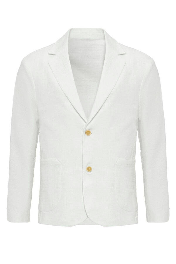 White Unlined Pocket Bag Men's Blazer Jacket - 18