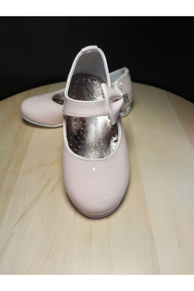 White Velcro Bow Ballerina - 1