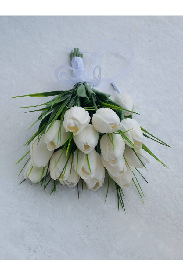 White Wet Tulip Bridal Bouquet - 5