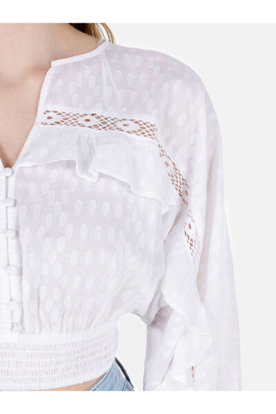 White women's blouse with a pattern - 5