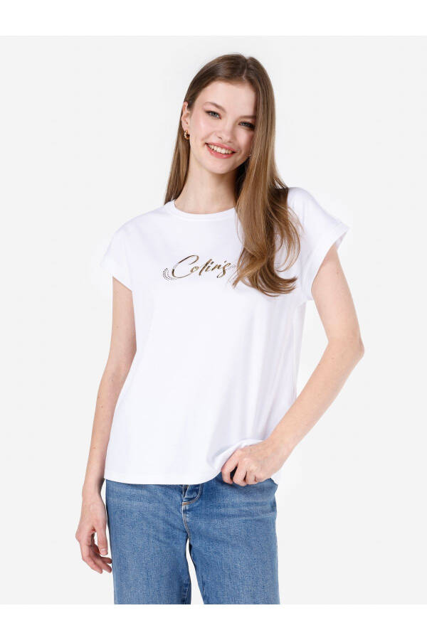 White women's t-shirt short sleeve - 1