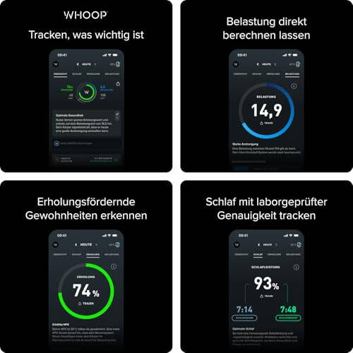 WHOOP 4.0 12 Aylık Abonelikle - Giyilebilir Sağlık, Fitness ve Aktivite İzleyici - Sürekli İzleme, Performans Optimizasyonu, Kalp Atış Hızı İzleme - Uyku, Yük, Kurtarma, Sağlıklı Yaşamı Geliştirme - 6