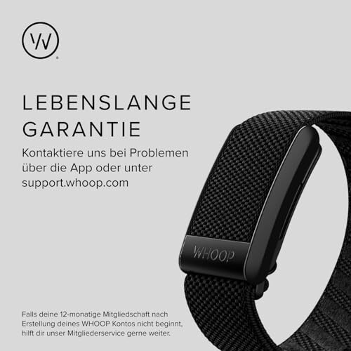 WHOOP 4.0 with 12 Month Subscription - Wearable Health, Fitness & Activity Tracker - Continuous Monitoring, Performance Optimization, Heart Rate Tracking - Improve Sleep, Strain, Recovery, Wellness - 5