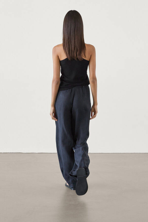 Wide leg, 100% linen stretch pants. - 4