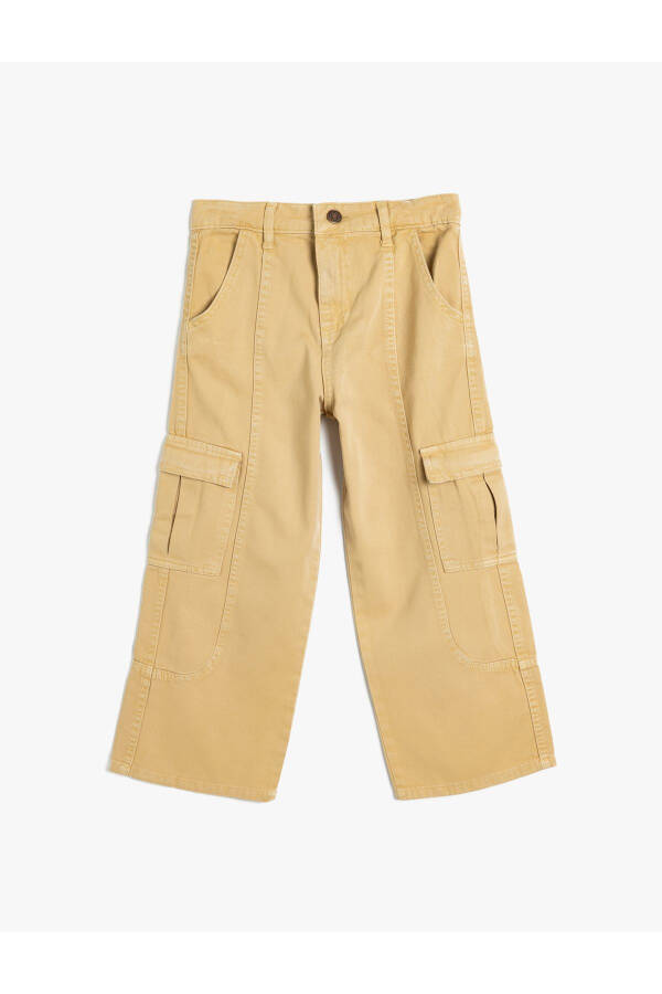 Wide leg, cotton cargo pants. - 4