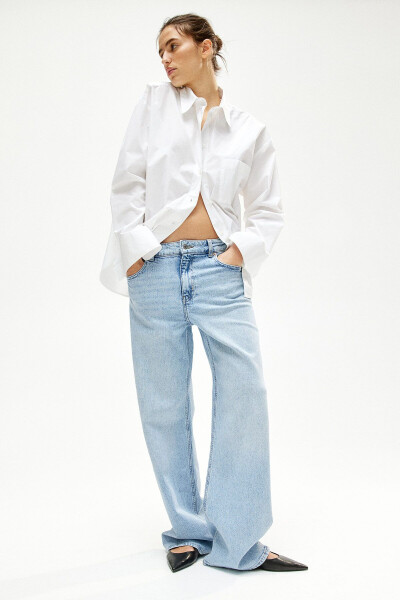 Wide Leg High Waisted Jeans - 1