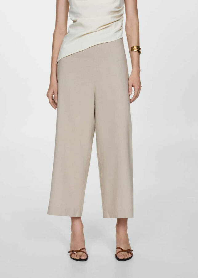 Wide Leg Linen Pants - 3