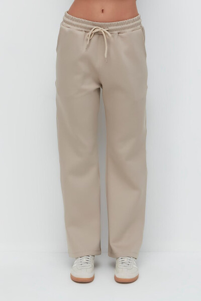 Wide Leg Spanish Leg Sweatpants 804 Stone - 5