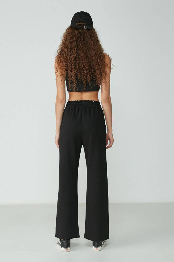 Wide Leg Spanish Trousers Sweatpants 736 Black - 4