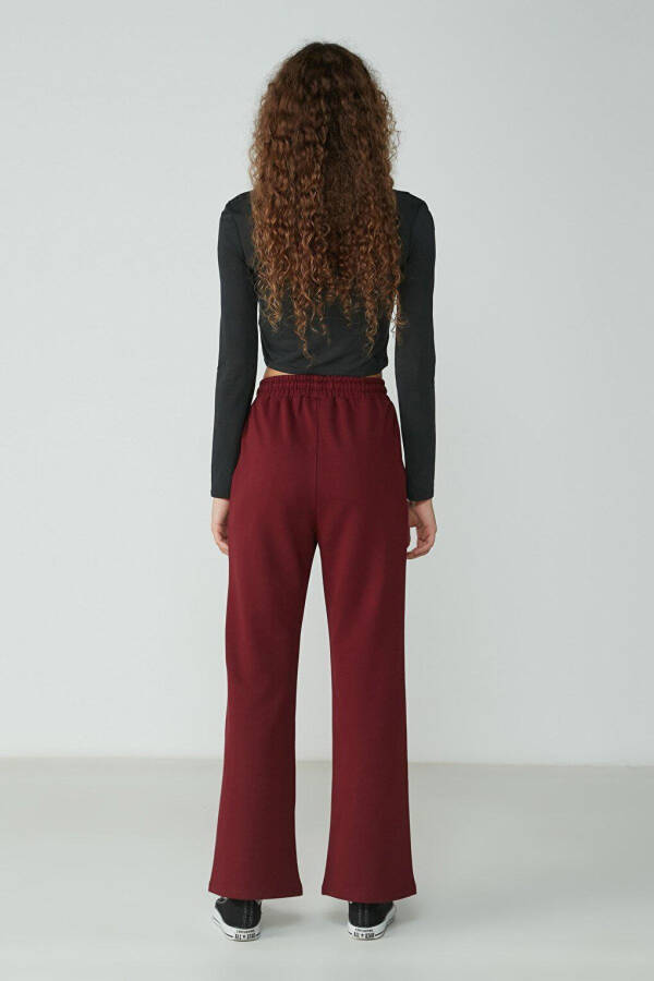 Wide Leg Spanish Trousers Sweatpants 736 Burgundy - 4