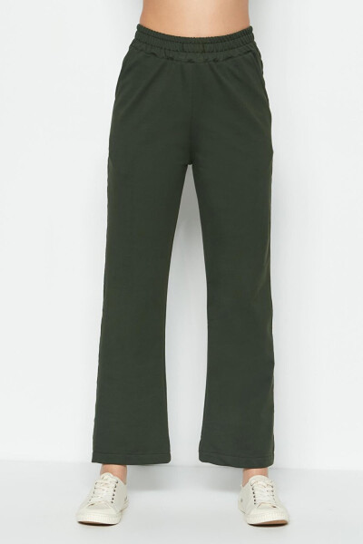 Wide Leg Spanish Trousers Sweatpants 736 Khaki - 3