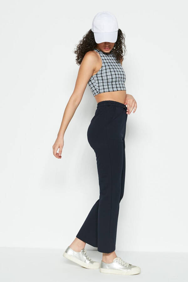 Wide Leg Spanish Trousers Sweatpants 736 Navy - 2