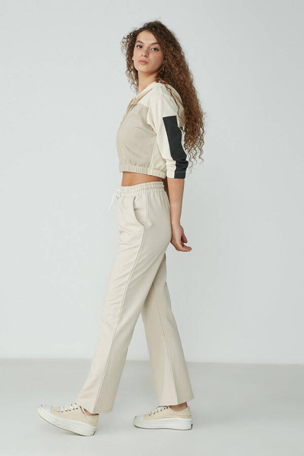 Wide Leg Spanish Trousers Sweatpants 736 Stone - 3