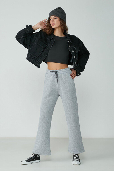 Wide Leg Spanish Trousers Sweatpants 904 Gray - 1