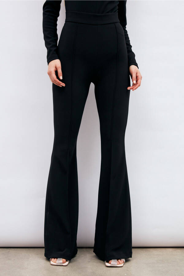 Wide Leg Trousers - Black - 5