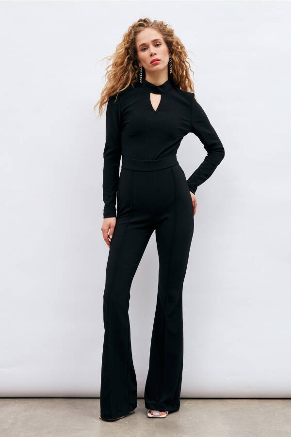 Wide Leg Trousers - Black - 9