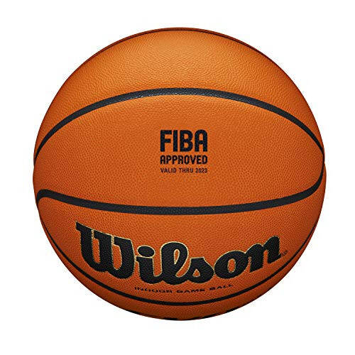 Wilson Basketball EVO NXT FIBA Game Ball, Mixed Leather, Ideal for Indoor, Size 7, Brown, WTB0965XB - 7