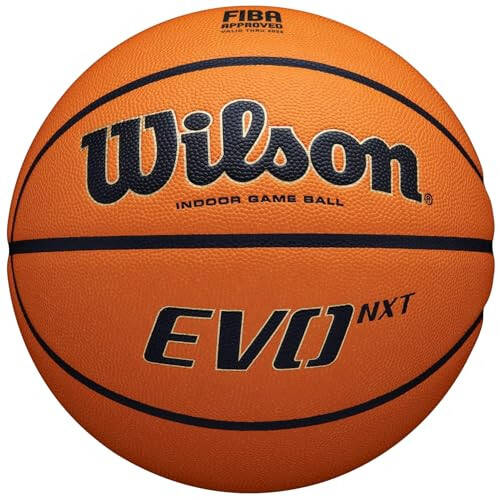 Wilson Basketbol EVO NXT FIBA Oyun Topu, Karma Deri, Kapalı Alanlar İçin Ideal, Boyut 7, Kahverengi, WTB0965XB - 1