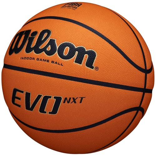 Wilson Basketbol EVO NXT FIBA Oyun Topu, Karma Deri, Kapalı Alanlar İçin Ideal, Boyut 7, Kahverengi, WTB0965XB - 2