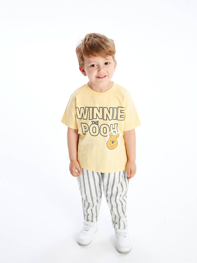 Winnie the Pooh Printed Baby Boy Short-Sleeved T-shirt and Trousers 2-Piece Set - 2