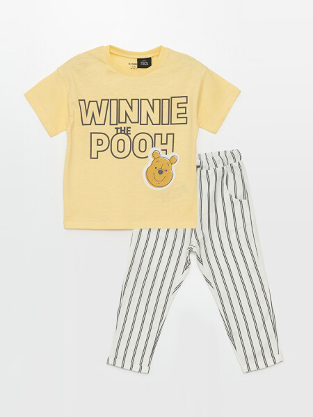 Winnie the Pooh Printed Baby Boy Short-Sleeved T-shirt and Trousers 2-Piece Set - 3