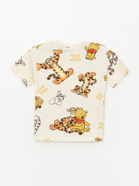 Winnie the Pooh Printed Baby Boy T-Shirt and Dungaree Set with Bike Neck Short Sleeves - 3