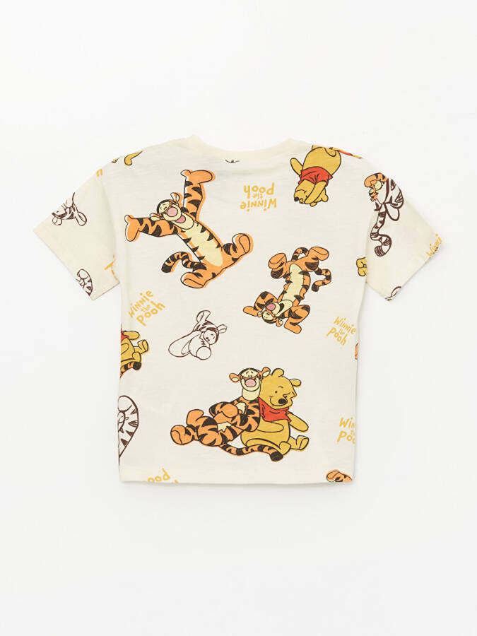 Winnie the Pooh Printed Baby Boy T-Shirt and Dungaree Set with Bike Neck Short Sleeves - 3