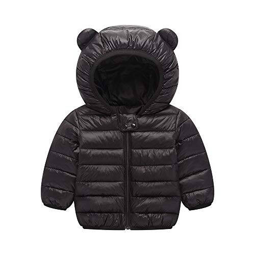 Winter Down Coats for Kids Baby Boys Girls Light Puffer Padded Jacket Bear Hoods Infant Outerwear - 1