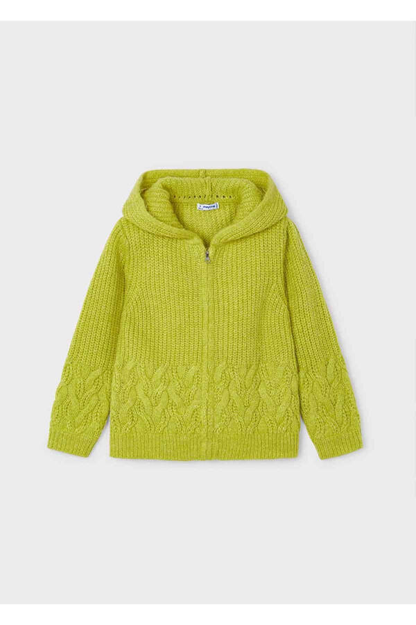 Winter Girl's Sweatshirt Cardigan - Green - 9