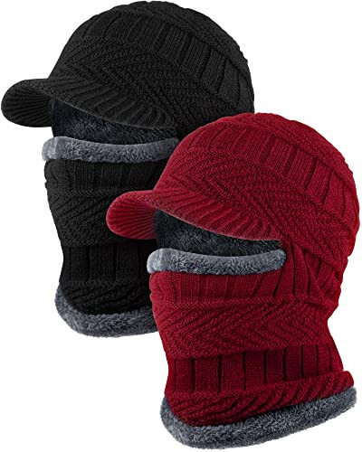 Winter Knitted Balaclava Hat Warm Cycling Face Covering Warmer Knit Hat Winter Neck Gaiter for Outdoor Sports - 1