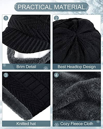 Winter Knitted Balaclava Hat Warm Cycling Face Covering Warmer Knit Hat Winter Neck Gaiter for Outdoor Sports - 4